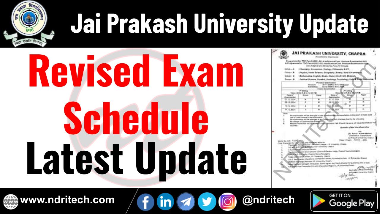 JP University Revised Exam Schedule BA BSc BCom MA MSc MCom PhD Vocational