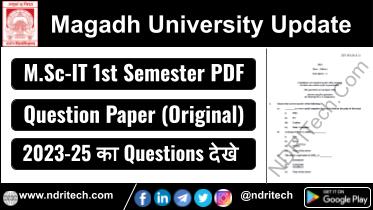 Magadh University MSc IT 1st Sem Question Paper 2023-25 PDF