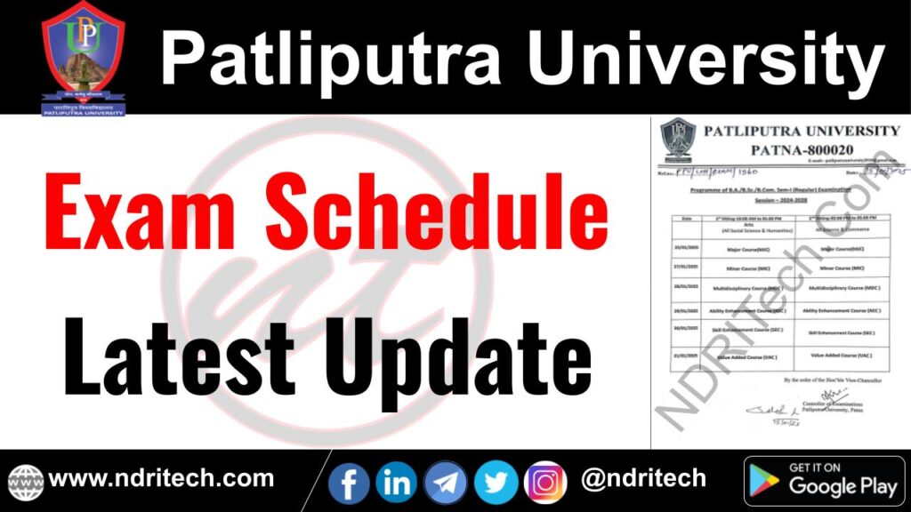 Patliputra University Exam Schedule BA BSc BCom MA MSc MCom PhD Vocational