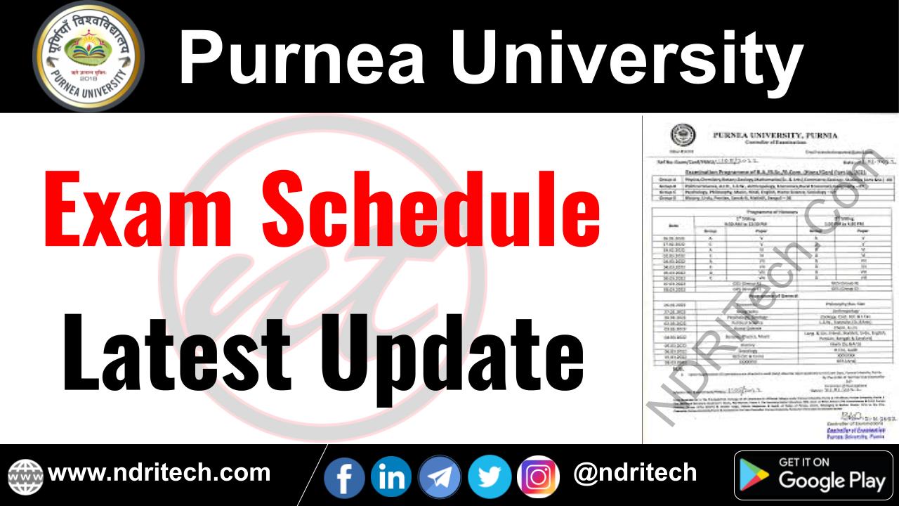 Purnea University Exam Schedule BA BSc BCom MA MSc MCom PhD Vocational