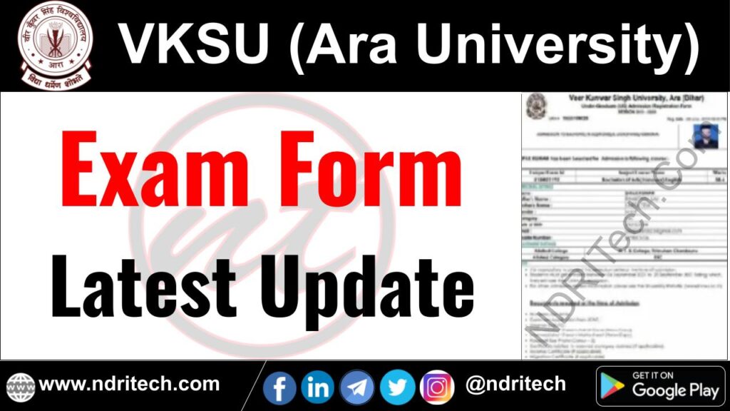 VKSU Exam Form BA BSc BCom MA MSc MCom PhD Vocational