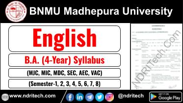 BNMU BA English New Syllabus Sem- 1 2 3 4 5 6 7 8