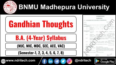BNMU BA Gandhian Thoughts New Syllabus Sem- 1 2 3 4 5 6 7 8