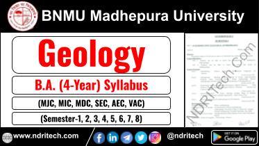 BNMU BA Geology New Syllabus Sem- 1 2 3 4 5 6 7 8