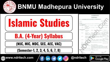 BNMU BA Islamic Studies New Syllabus Sem- 1 2 3 4 5 6 7 8