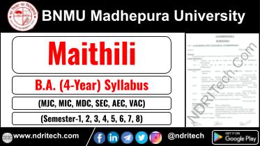 BNMU BA Maithili New Syllabus Sem- 1 2 3 4 5 6 7 8