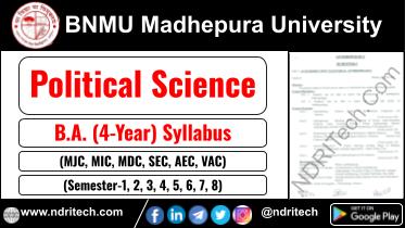 BNMU BA Political Science New Syllabus Sem- 1 2 3 4 5 6 7 8