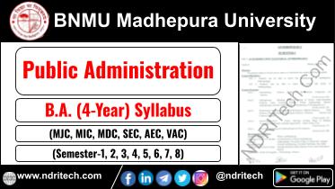 BNMU BA Public Administration New Syllabus Sem- 1 2 3 4 5 6 7 8