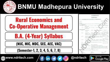 BNMU BA Rural Economics and Co-Operative Management New Syllabus Sem- 1 2 3 4 5 6 7 8