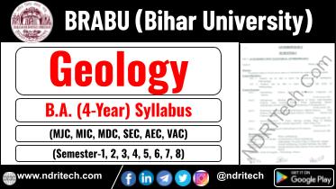 BRABU BA Geology New Syllabus Sem- 1 2 3 4 5 6 7 8
