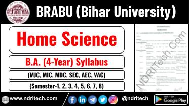 BRABU BA Home Science New Syllabus Sem- 1 2 3 4 5 6 7 8