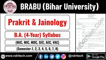 BRABU BA Prakrit & Jainology New Syllabus Sem- 1 2 3 4 5 6 7 8