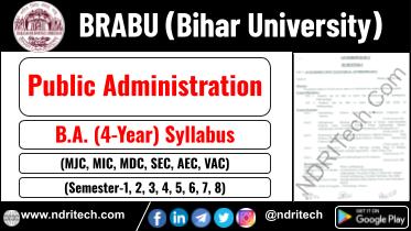 BRABU BA Public Administration New Syllabus Sem- 1 2 3 4 5 6 7 8