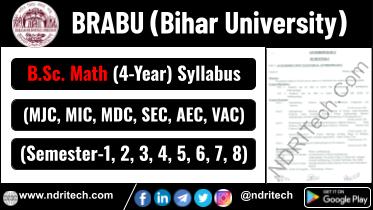 BRABU BSc Mathematics New Syllabus Sem-1 2 3 4 5 6 7 8