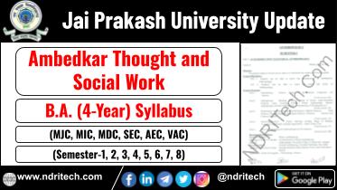 JP University BA Ambedkar Thought and Social Work New Syllabus Sem- 1 2 3 4 5 6 7 8