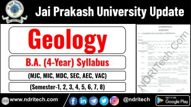JP University BA Geology New Syllabus Sem- 1 2 3 4 5 6 7 8