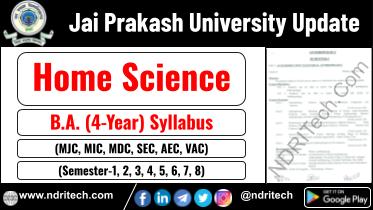 JP University BA Home Science New Syllabus Sem- 1 2 3 4 5 6 7 8