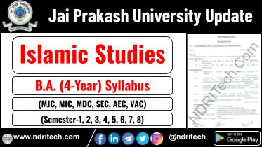 JP University BA Islamic Studies New Syllabus Sem- 1 2 3 4 5 6 7 8