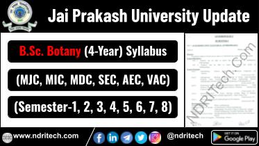 JP University BSc Botany New Syllabus Sem-1 2 3 4 5 6 7 8