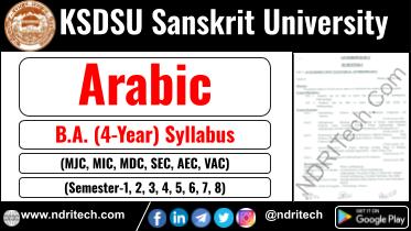 KSDSU BA Arabic New Syllabus Sem- 1 2 3 4 5 6 7 8