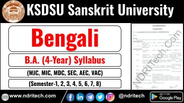 KSDSU BA Bengali New Syllabus Sem- 1 2 3 4 5 6 7 8