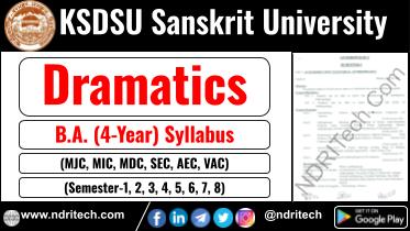KSDSU BA Dramatics New Syllabus Sem- 1 2 3 4 5 6 7 8