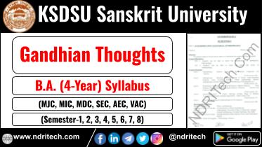 KSDSU BA Gandhian Thoughts New Syllabus Sem- 1 2 3 4 5 6 7 8