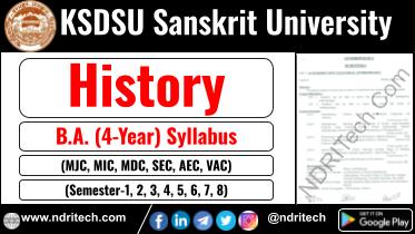 KSDSU BA History New Syllabus Sem- 1 2 3 4 5 6 7 8