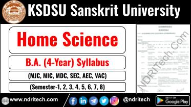 KSDSU BA Home Science New Syllabus Sem- 1 2 3 4 5 6 7 8