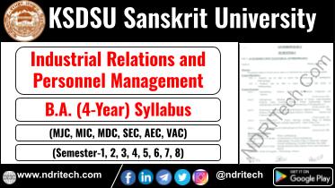 KSDSU BA Industrial Relations and Personnel Management New Syllabus Sem- 1 2 3 4 5 6 7 8