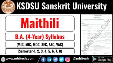 KSDSU BA Maithili New Syllabus Sem- 1 2 3 4 5 6 7 8