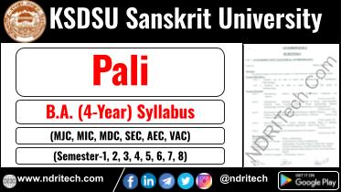 KSDSU BA Pali New Syllabus Sem- 1 2 3 4 5 6 7 8