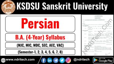 KSDSU BA Persian New Syllabus Sem- 1 2 3 4 5 6 7 8