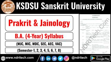 KSDSU BA Prakrit & Jainology New Syllabus Sem- 1 2 3 4 5 6 7 8