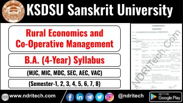 KSDSU BA Rural Economics and Co-Operative Management New Syllabus Sem- 1 2 3 4 5 6 7 8