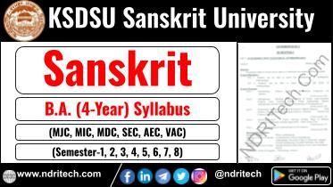 KSDSU BA Sanskrit New Syllabus Sem- 1 2 3 4 5 6 7 8