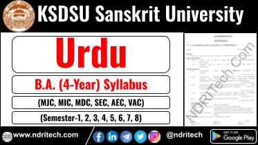 KSDSU BA Urdu New Syllabus Sem- 1 2 3 4 5 6 7 8