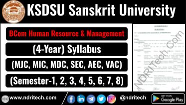 KSDSU BCom Human Resource & Management New Syllabus Sem- 1 2 3 4 5 6 7 8