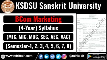 KSDSU BCom Marketing New Syllabus Sem- 1 2 3 4 5 6 7 8
