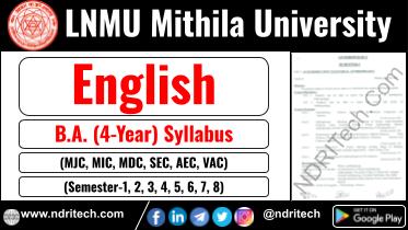 LNMU BA English New Syllabus Sem- 1 2 3 4 5 6 7 8