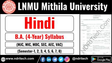 LNMU BA Hindi New Syllabus Sem- 1 2 3 4 5 6 7 8