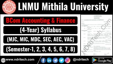 LNMU BCom Accounting & Finance New Syllabus Sem- 1 2 3 4 5 6 7 8
