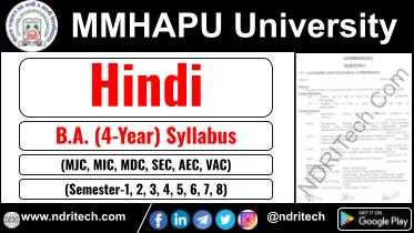 MMHAPU BA Hindi New Syllabus Sem- 1 2 3 4 5 6 7 8