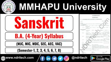 MMHAPU BA Sanskrit New Syllabus Sem- 1 2 3 4 5 6 7 8