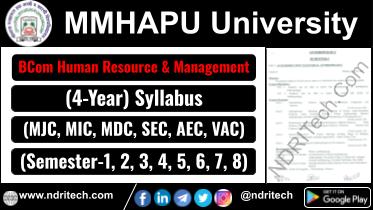 MMHAPU BCom Human Resource & Management New Syllabus Sem- 1 2 3 4 5 6 7 8