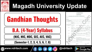 Magadh University BA Gandhian Thoughts New Syllabus Sem- 1 2 3 4 5 6 7 8