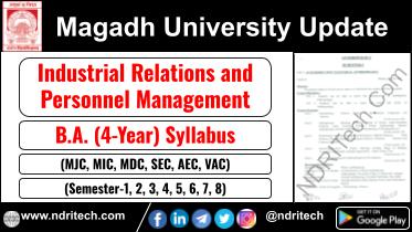 Magadh University BA Industrial Relations and Personnel Management New Syllabus Sem- 1 2 3 4 5 6 7 8