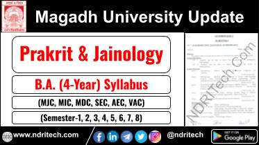 Magadh University BA Prakrit & Jainology New Syllabus Sem- 1 2 3 4 5 6 7 8