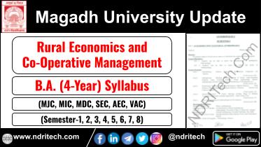 Magadh University BA Rural Economics and Co-Operative Management New Syllabus Sem- 1 2 3 4 5 6 7 8