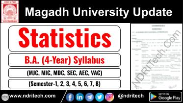 Magadh University BA Statistics New Syllabus Sem- 1 2 3 4 5 6 7 8